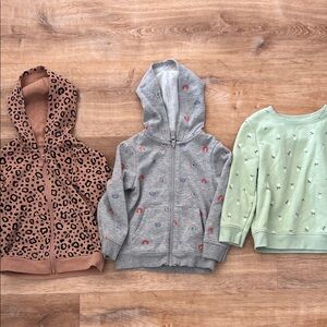 Cat & Jack Leopard, Gray, and Mint Hoodie Set